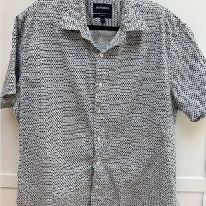 Bonobos Men's Geometric Button down black white shirt size XL